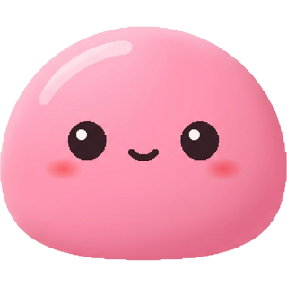 Moochi, a soft pink mochi blob